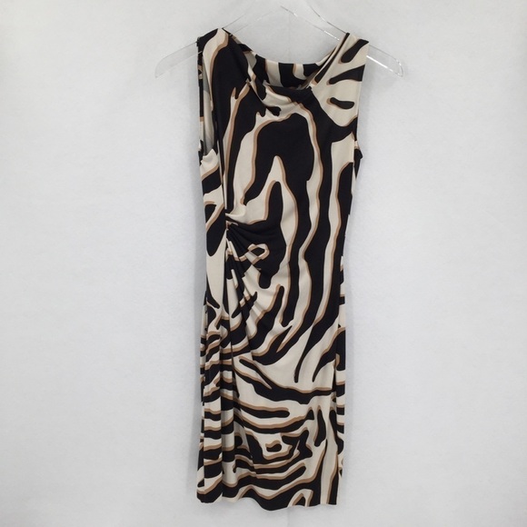 DVF Diane von Furstenberg Glasmary Zebra Shadow tan stripe silk dress new 2 - Picture 4 of 8